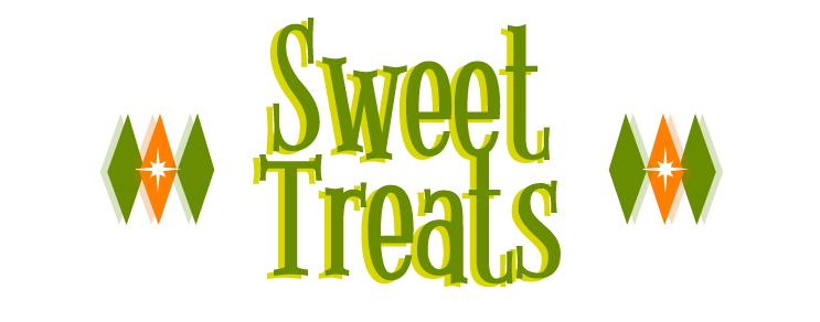 title text Sweet Treats letters done in 1950s retro diner style